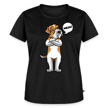 Sturer Kromfohrländer Hund lustig - Frauen Premium Bio T-Shirt - Schwarz - Vorne - Selfina (174cm)