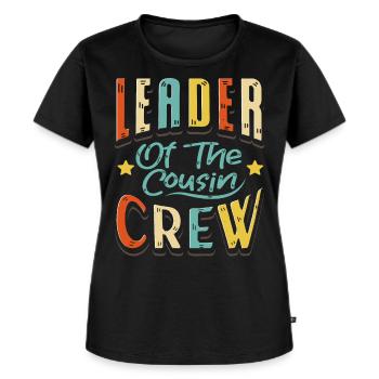 Anführer Cousin Crew Kusine - Frauen Premium Bio T-Shirt - Schwarz - Vorne - Selfina (174cm)