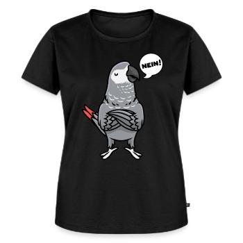 Sturer Graupapagei Papagei - Frauen Premium Bio T-Shirt - Schwarz - Vorne - Selfina (174cm)
