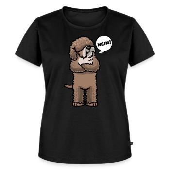 Sturer Spanischer Wasserhund Hund Perro de Agua - Frauen Premium Bio T-Shirt - Schwarz - Vorne - Selfina (174cm)