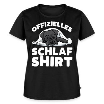 Riesenschnauzer Welpe Schlafshirt - Frauen Premium Bio T-Shirt - Schwarz - Vorne - Selfina (174cm)