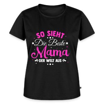 Muttertag Mama Mutti Auszeichnung Muttertagsgesche - Frauen Premium Bio T-Shirt - Schwarz - Vorne - Selfina (174cm)