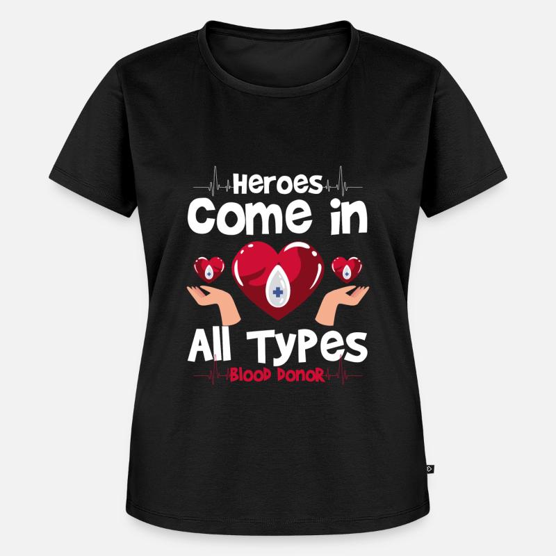 Blutspender Leben Gemeinsam - Frauen Premium Bio T-Shirt - Schwarz