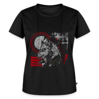 Trash Polka Motiv Rot Polka - Frauen Premium Bio T-Shirt - Schwarz - Vorne - Selfina (174cm)