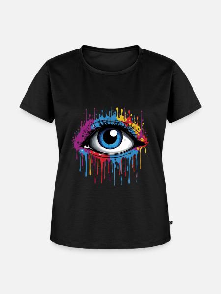 Graffity Augen Motiv - Frauen Premium Bio T-Shirt - Schwarz