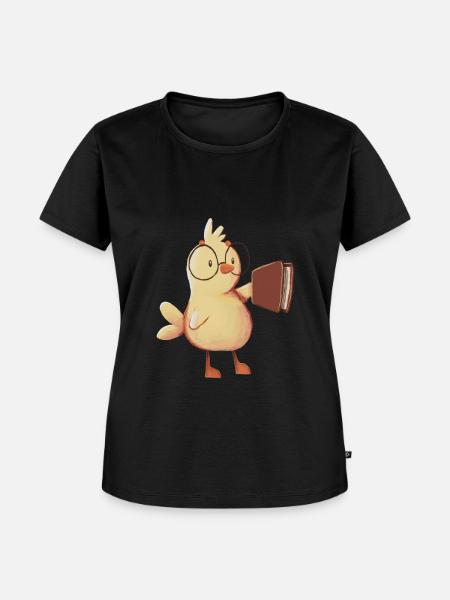 Bücherwurm kücken - Frauen Premium Bio T-Shirt - Schwarz