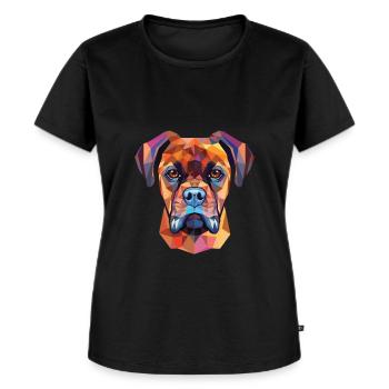German Boxer Dog Breed Watercolor Illustration - Women's Premium Organic T-shirt - black - Front - Selfina (174cm)