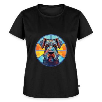 Kerry Blue Terrier Hunderasse buntes Aquarell - Frauen Premium Bio T-Shirt - Schwarz - Vorne - Selfina (174cm)