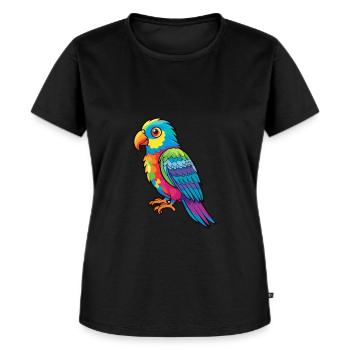 Bird Colorful Watercolor Cartoon Kawaii Animal - Women's Premium Organic T-shirt - black - Front - Selfina (174cm)