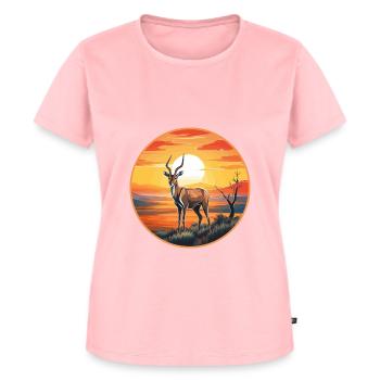 Impala Buntes Aquarell Cartoon Kawaii Tier - Frauen Premium Bio T-Shirt - Rosa - Vorne - AI Model Female 172 dark (172cm)
