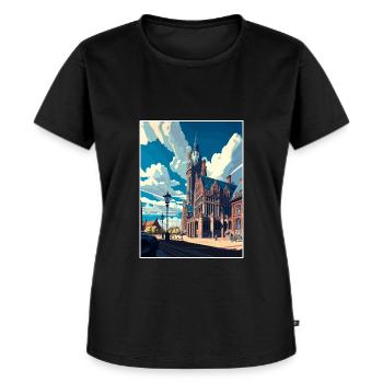 Leipzig Deutschland Vintage Reiseposter WPA Souvenir - Frauen Premium Bio T-Shirt - Schwarz - Vorne - Selfina (174cm)