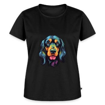Gordon Setter Chien Race Aquarelle Dessin Animé Kawaii - T-shirt Premium bio Femme - noir - Devant - Selfina (174cm)