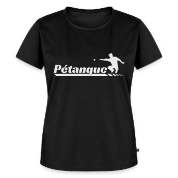 Joueur de pétanque Boule Boccia Pétanque Sport - T-shirt Premium bio Femme - noir - Devant - Selfina (174cm)