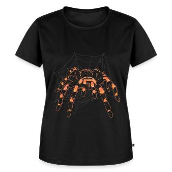 Retro-vogelspinne-besitzer-haustier-spinne - Frauen Premium Bio T-Shirt - Schwarz - Vorne - Selfina (174cm)