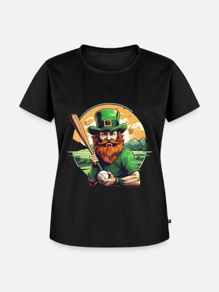 St. Patrick's Day Kleeblatt Baseball - Frauen Premium Bio T-Shirt - Schwarz