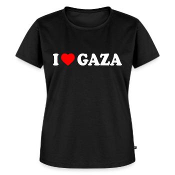 I love gaza - T-shirt Premium bio Femme - noir - Devant - Selfina (174cm)