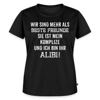 Beste Freundin Geschenk T-Shirt - Frauen Premium Bio T-Shirt - Schwarz - Vorne - Selfina (174cm)