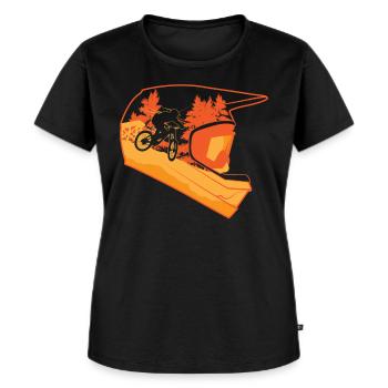 Downhill Helmet Mountain Bike - Women's Premium Organic T-shirt - black - Front - Selfina (174cm)