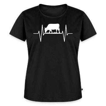 Bauern Landwirtschaft Kühe Kuh - Frauen Premium Bio T-Shirt - Schwarz - Vorne - Selfina (174cm)