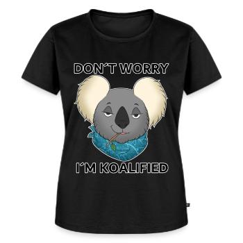 Keine Sorge ich bin koalifiziert! - Frauen Premium Bio T-Shirt - Schwarz - Vorne - Selfina (174cm)