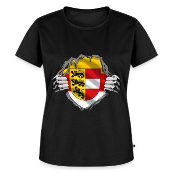 Echte Klagenfurt & Kärnten Patrioten & Urlauber - Frauen Premium Bio T-Shirt - Schwarz - Vorne - Selfina (174cm)