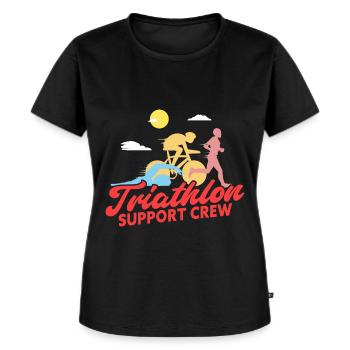 Équipe de soutien au triathlon - T-shirt Premium bio Femme - noir - Devant - Selfina (174cm)