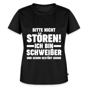 Schweißen Metallbau Metallbauer Schweißer - Frauen Premium Bio T-Shirt - Schwarz - Vorne - Selfina (174cm)