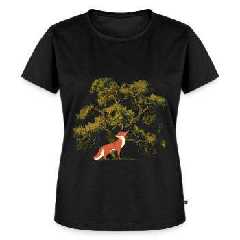 Fuchs Wildtier Wildnis Natur Waldtiere Füchse Kind - Frauen Premium Bio T-Shirt - Schwarz - Vorne - Selfina (174cm)