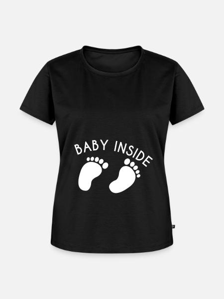 baby inside - Frauen Premium Bio T-Shirt - Schwarz