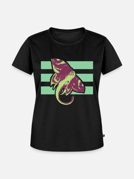 Cool Art Graphic Elefant Shirt - Frauen Premium Bio T-Shirt - Schwarz