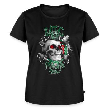 BalticPsychoCrew green red - Women's Premium Organic T-shirt - black - Front - Selfina (174cm)