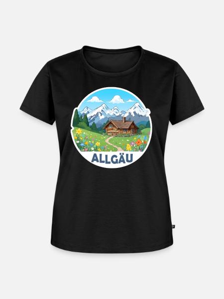 Allgäu Alpen - Frauen Premium Bio T-Shirt - Schwarz