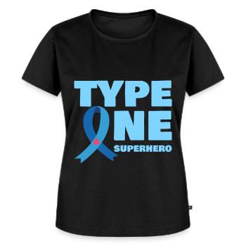 Type One Super-héros Sensibilisation au diabète DT1 - T-shirt Premium bio Femme - noir - Devant - Selfina (174cm)