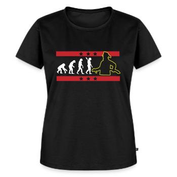 EVOLUTION POMPIER POMPIER POMPIER - T-shirt Premium bio Femme - noir - Devant - Selfina (174cm)
