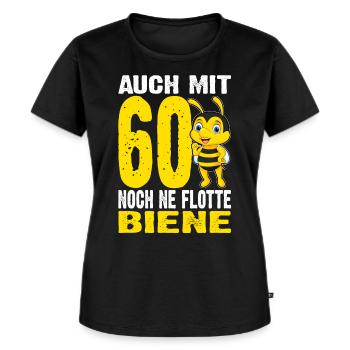 Auch Mit 60 Noch Ne Flotte Biene - 60. Geburtstag - Frauen Premium Bio T-Shirt - Schwarz - Vorne - Selfina (174cm)