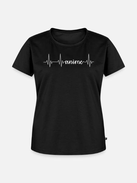 ANIME HEART BEAT - Frauen Premium Bio T-Shirt - Schwarz