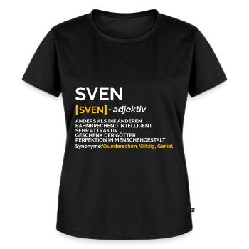Sven - Frauen Premium Bio T-Shirt - Schwarz - Vorne - Selfina (174cm)