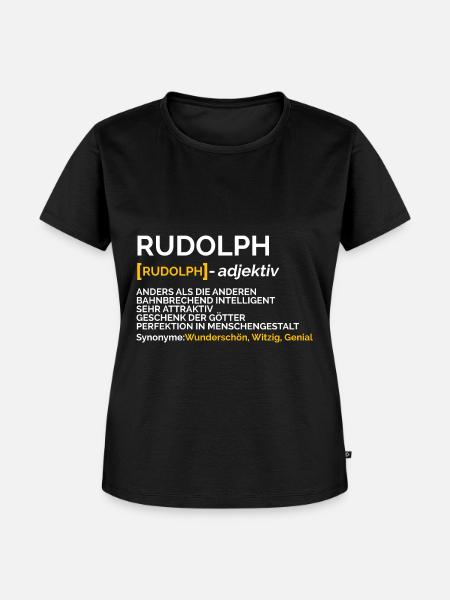 Rudolph - Frauen Premium Bio T-Shirt - Schwarz
