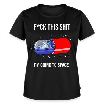 Astronaut in Mdma pill, high in space Goa fan - Women's Premium Organic T-shirt - black - Front - Selfina (174cm)