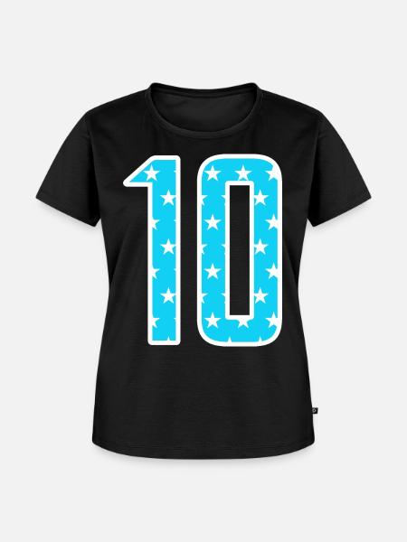 10 Zahl Trikotnummer Team - Frauen Premium Bio T-Shirt - Schwarz
