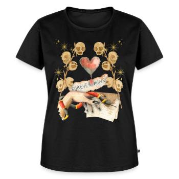 Teschio gotico gotico-San Valentino, San Valentino - Maglietta ecologica premium da donna - nero - Fronte - Selfina (174cm)
