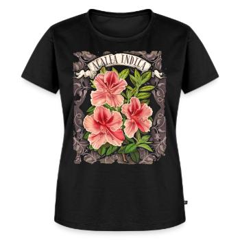 Vintage Flower Azalea, Botanical Azalea Indica - Women's Premium Organic T-shirt - black - Front - Selfina (174cm)