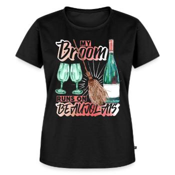 Rotwein lustiger Spruch, Redwine Beaujolais - Frauen Premium Bio T-Shirt - Schwarz - Vorne - Selfina (174cm)