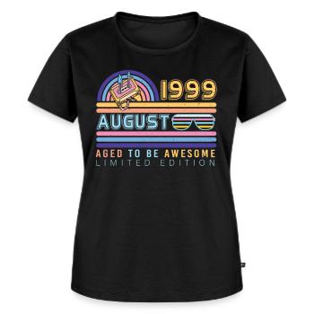 Geboren Im August 1999 - Frauen Premium Bio T-Shirt - Schwarz - Vorne - Selfina (174cm)