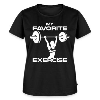 Exercice préféré Femme Haltérophilie - T-shirt Premium bio Femme - noir - Devant - Selfina (174cm)