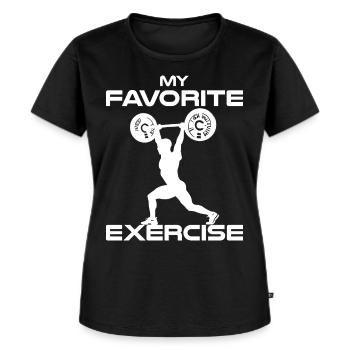 Exercice préféré Homme Haltérophilie Homme Gewi - T-shirt Premium bio Femme - noir - Devant - Selfina (174cm)