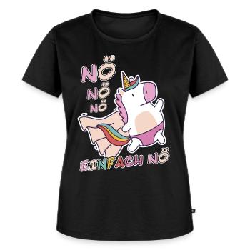 Noe Einhorn Superheld lustiger Spruch - Frauen Premium Bio T-Shirt - Schwarz - Vorne - Selfina (174cm)