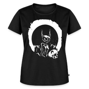 Dunkle Kunst Okkulter Horror Alien Halloween Grindcore - Frauen Premium Bio T-Shirt - Schwarz - Vorne - Selfina (174cm)