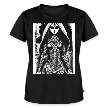 Dunkle Kunst Okkulte Gothic Batcave Mädchen Post Punk Fledermaus - Frauen Premium Bio T-Shirt - Schwarz - Vorne - Selfina (174cm)