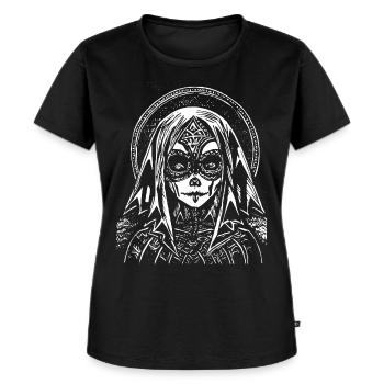 Dunkle Kunst Okkulte Gothic Batcave Mädchen Post Punk Fledermaus - Frauen Premium Bio T-Shirt - Schwarz - Vorne - Selfina (174cm)